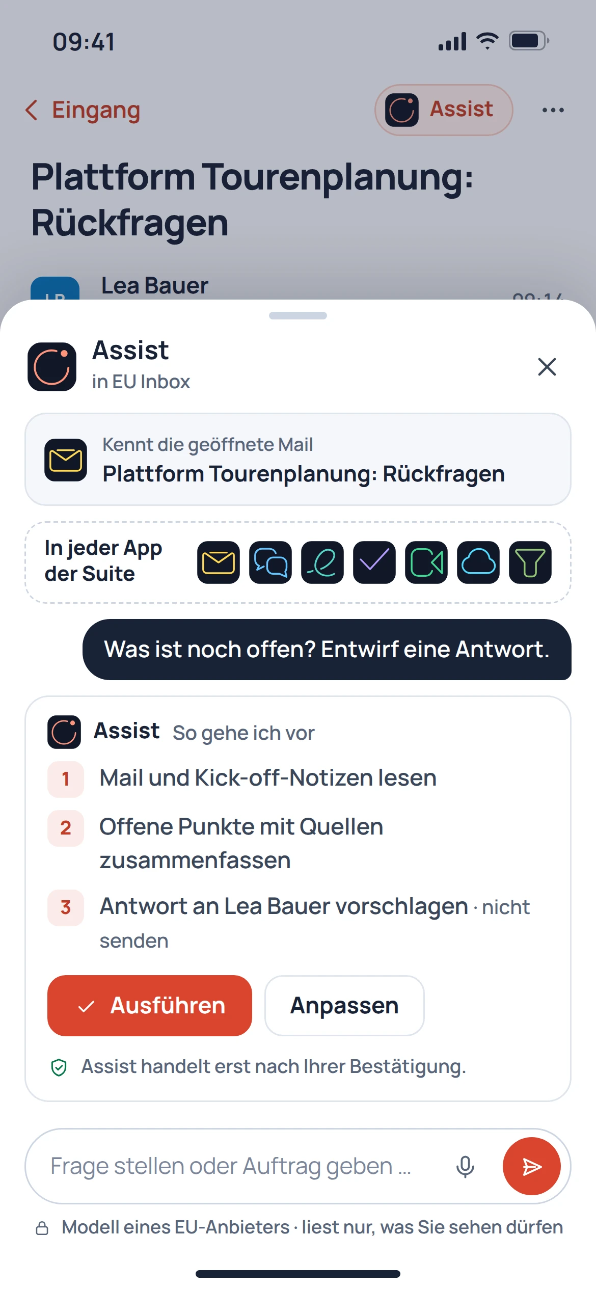 EU Assist: mobile Konzeptvorschau