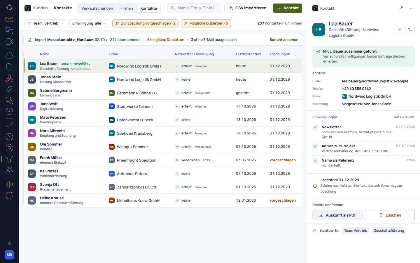 EU CRM: Konzeptvorschau