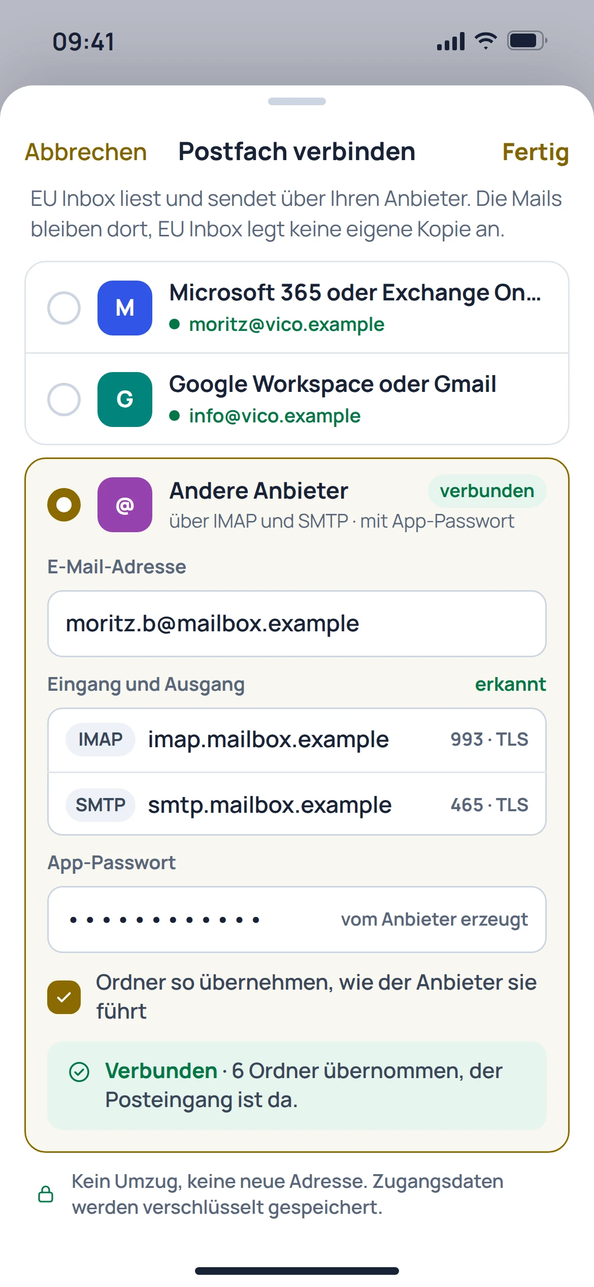 EU Inbox: mobile Konzeptvorschau