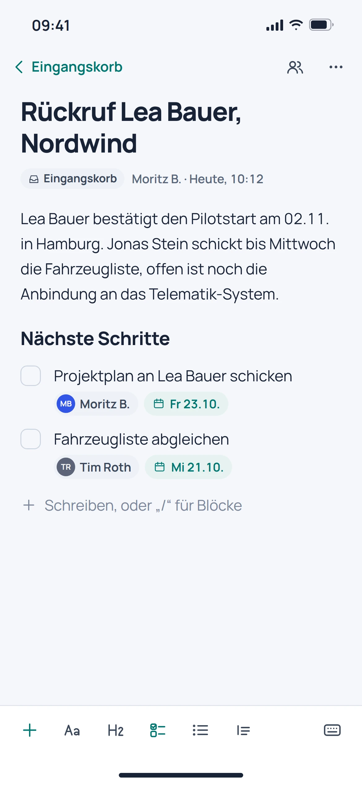 EU Notes: mobile Konzeptvorschau