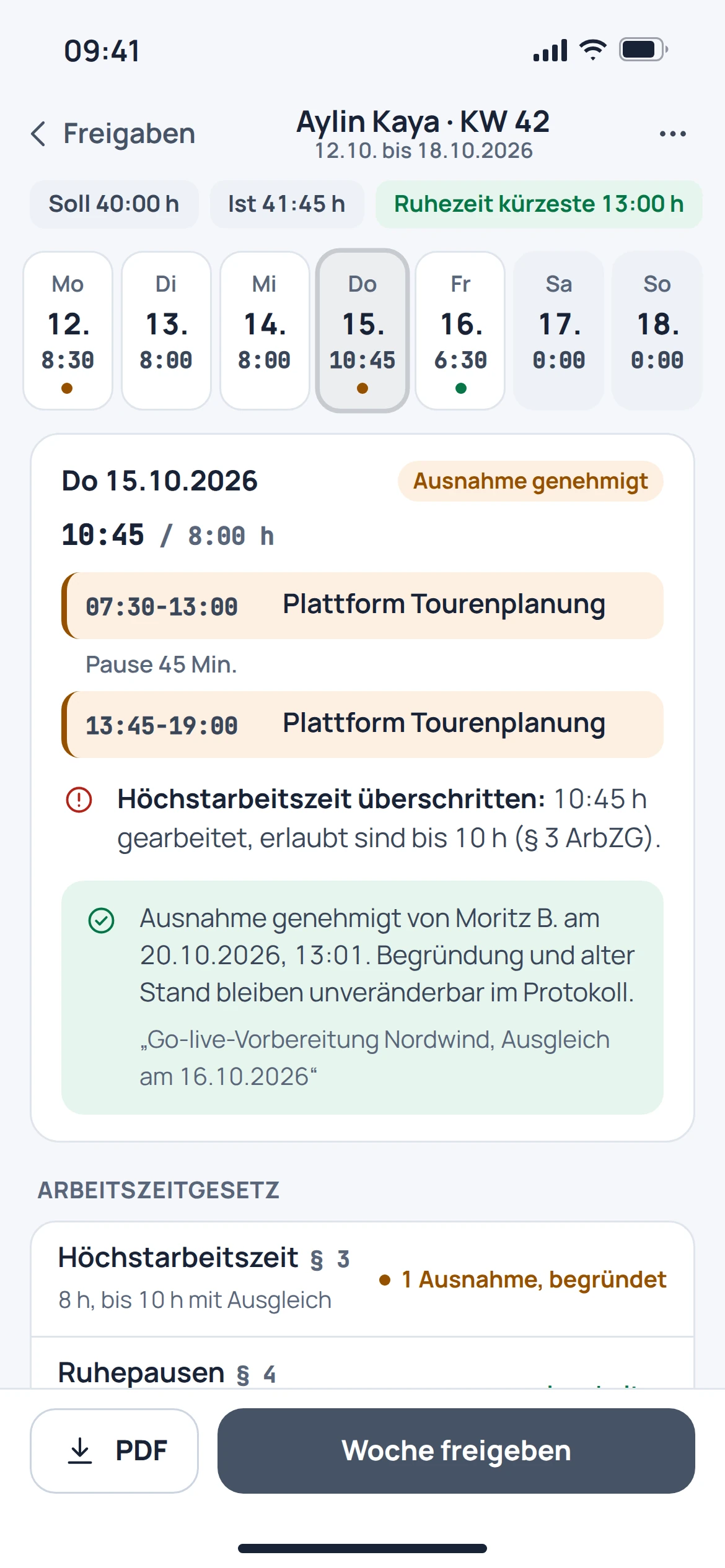 EU Track: mobile Konzeptvorschau